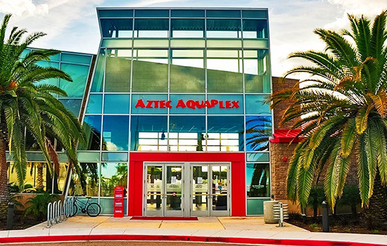 stylized view of entrance to the SDSU Aquaplex