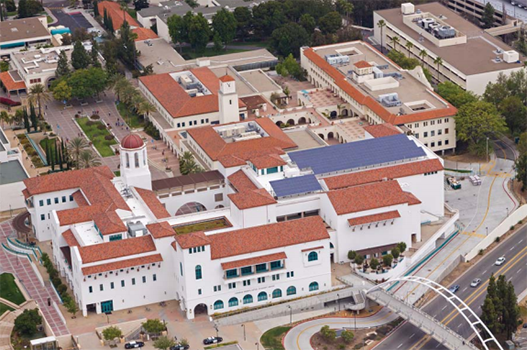 aerial view of aztec student union