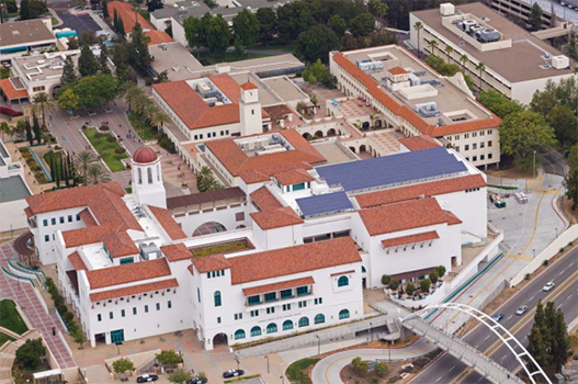 Aztec Student Union from above College Avenue